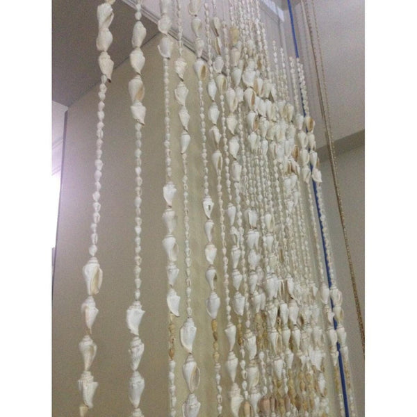 White + Beige Shell Curtain Strands