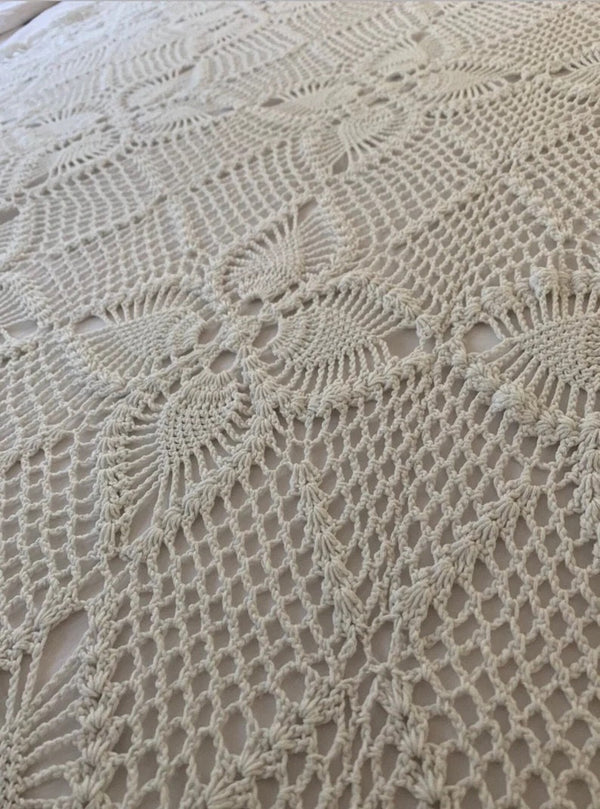 Handmade Cotton Crochet Throw Blanket