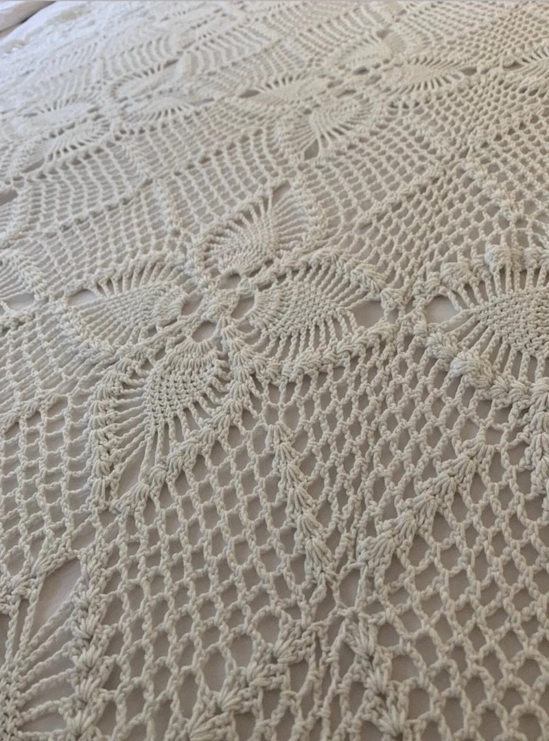 Handmade Cotton Crochet Throw Blanket