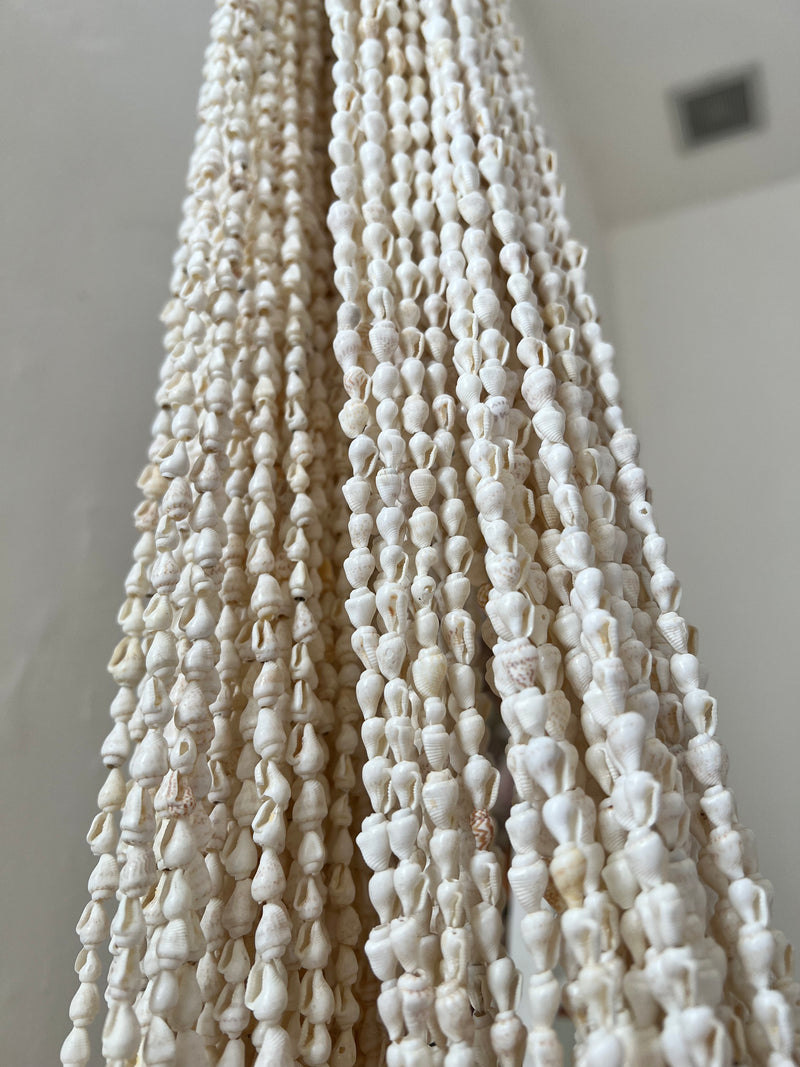 Dainty Pearly White Mini Shell Curtain Strands