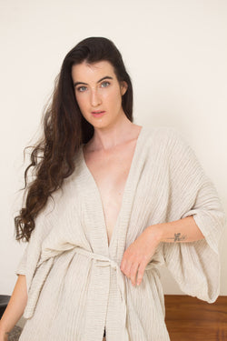 LAKSMI ~ Linen Gauze Kimono Robe