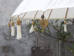 Garden Umbrella with Tassels and Gold Heart Trinkets