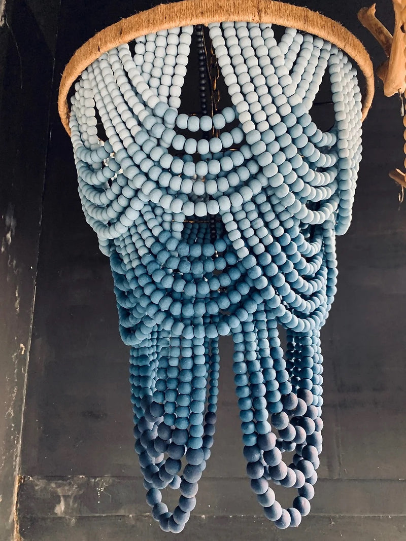 Blue Ombre Tiered Beaded Chandelier