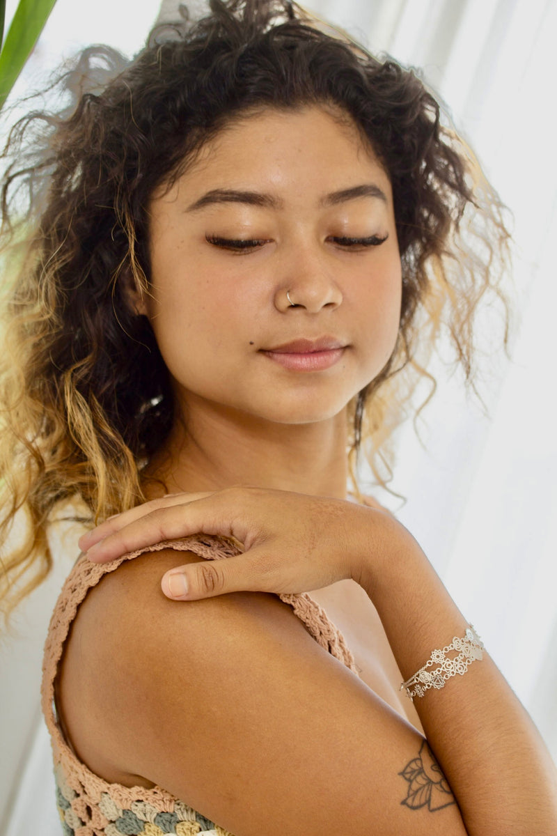 AWAKEN ~ Dainty Silver Chakra Bracelet