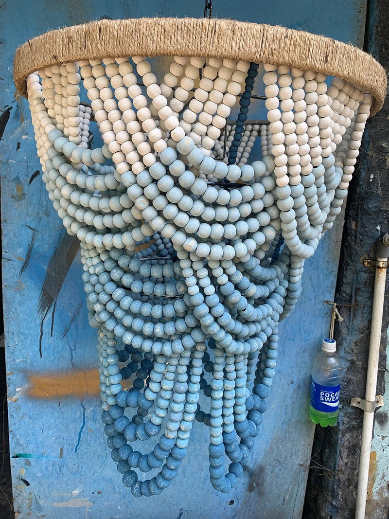 Blue Ombre Tiered Beaded Chandelier