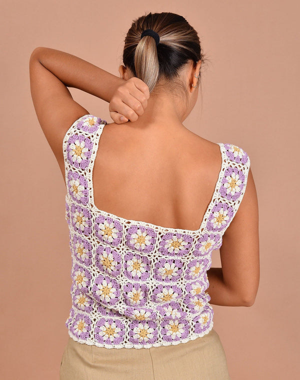 DAISY ~ Flower Crochet Tank