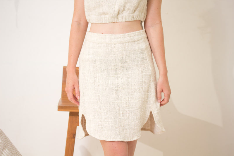 LEAH ~ Short Skirt and Bra Top Set in Hemp