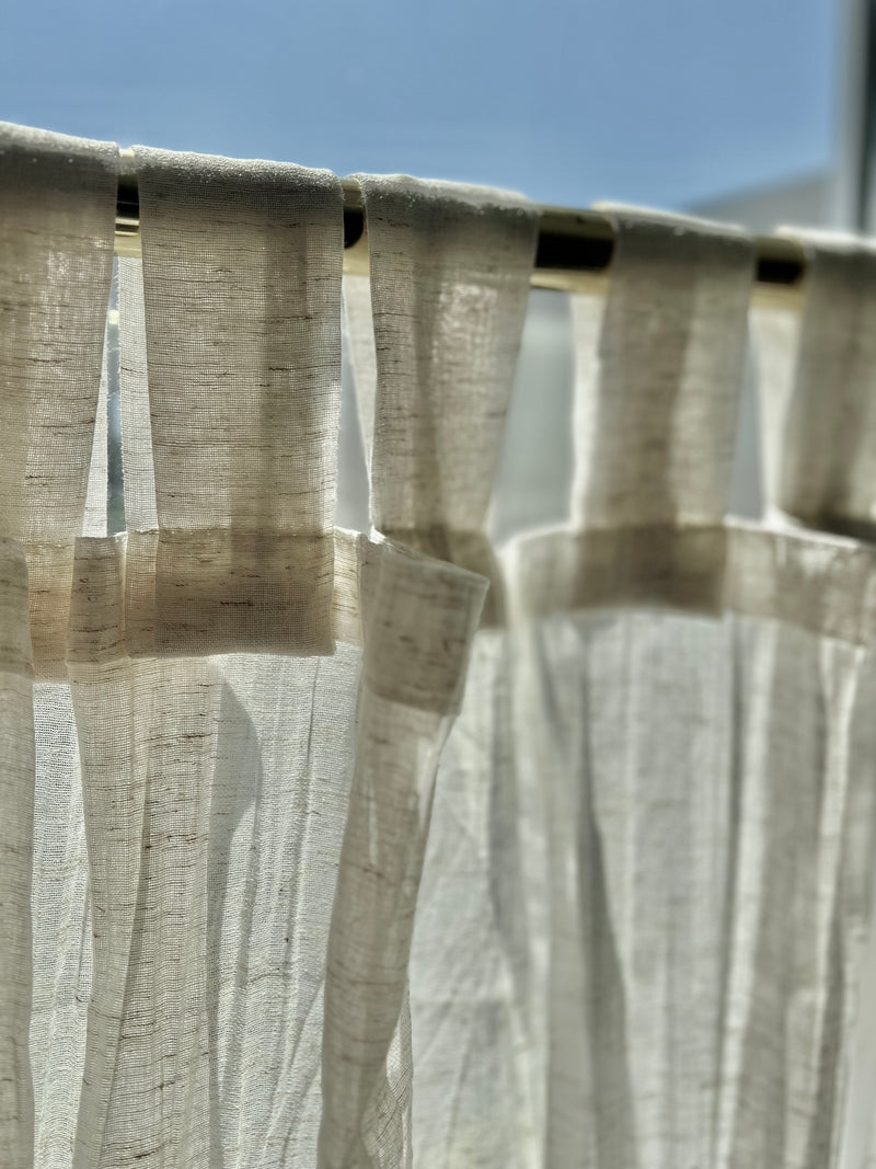 Sheer Curtains in Textured Linen/Cotton