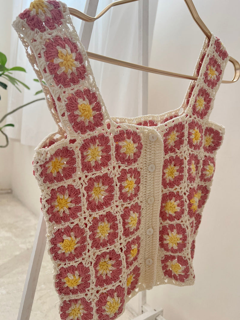 DAISY ~ Flower Crochet Tank