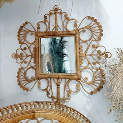 Peacock Rattan Mirror