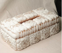 Seashell Roses Tissue Box