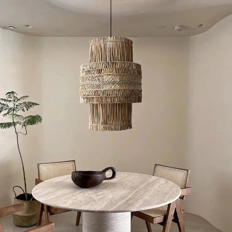 Wabi Sabi Rattan Light Fixture